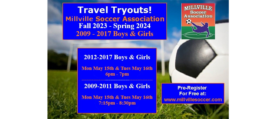 Tryouts!  May 15th & May 16th!
