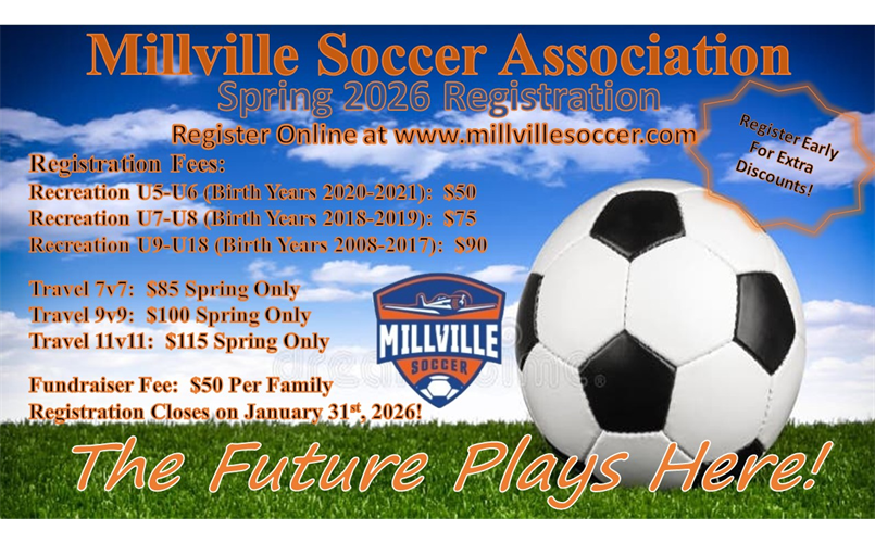 Register for the Spring 2026 Season now!  Click 